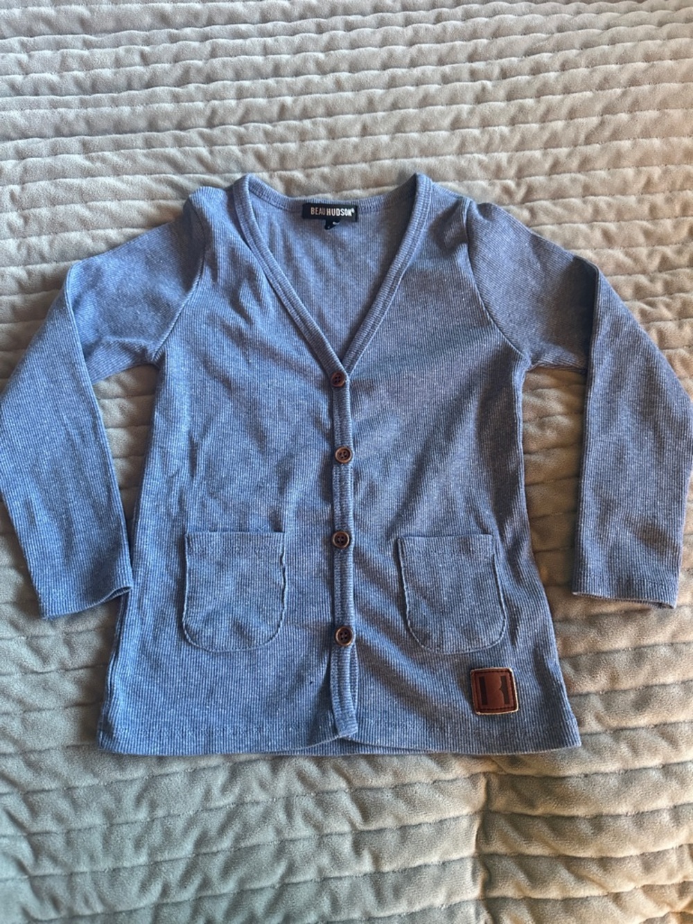 Beau Hudson Blue Knit Button Cardigan